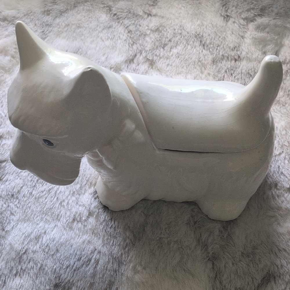 White Ceramic Dog Figurine